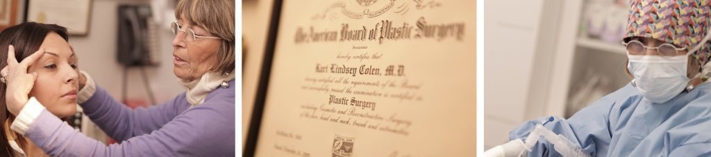 Close-up of a plastic surgery medical degree certificate.