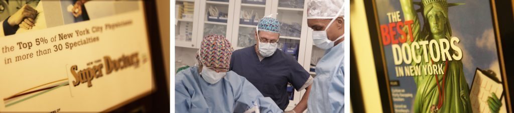 Two medical professionals wearing scrubs and masks in a clinical setting.